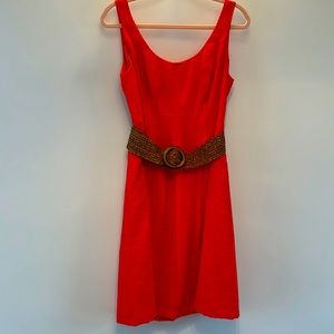 New Directions Size 10 Midi Dress with Pleated Waist and Wide Belt